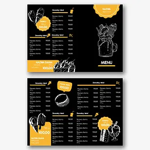 Szablon menu w lodziarni