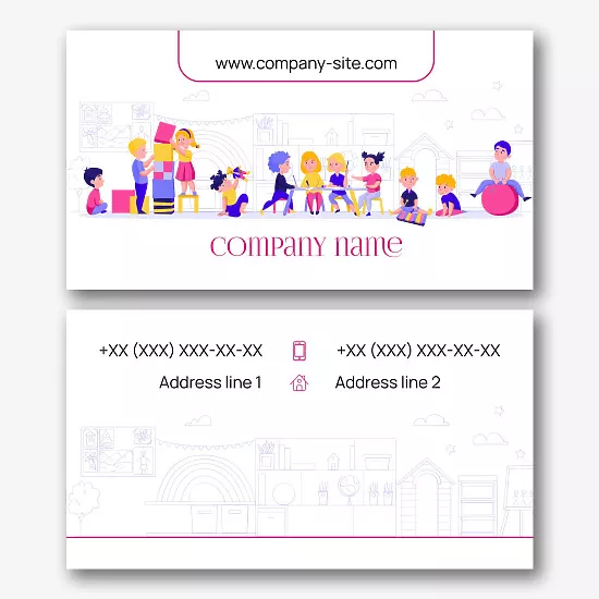 Private Kindergarten business card template