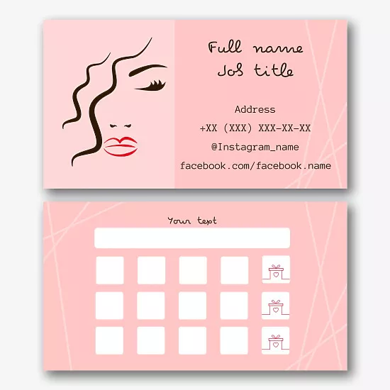 A business card template for a makeup artist stylist