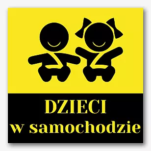 Wzór naklejki dzieci w samochodzie