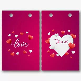 Popierinio maišelio šablonas Valentino dienai