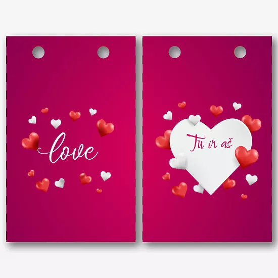 Popierinio maišelio šablonas Valentino dienai