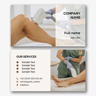 Laser hair removal salon business card template