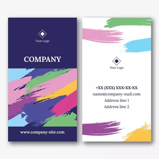 Vertical corporate business card template