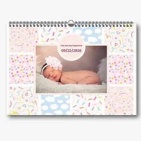 Calendar template with children's photos