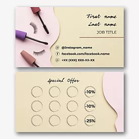The template of the business card of the master of eyelashes