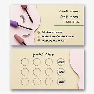 The template of the business card of the master of eyelashes