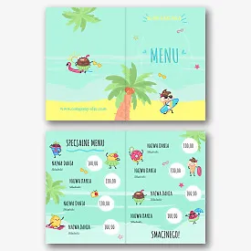 Szablon menu kawiarni dla dzieci
