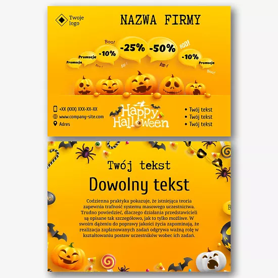 Szablon ulotki na Halloween