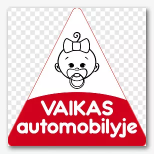 Lipduko šablonas Vaikas automobilyje