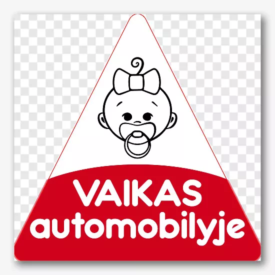 Lipduko šablonas Vaikas automobilyje