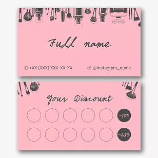 Make-up artist's business card template