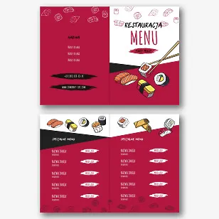 Szablon menu japońskiej restauracji