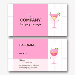 Bar business card template 