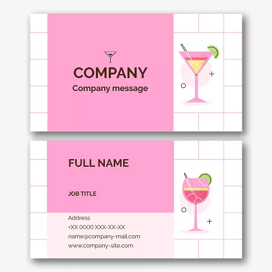 Bar business card template 