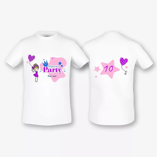 T-shirt template for a girl for a party