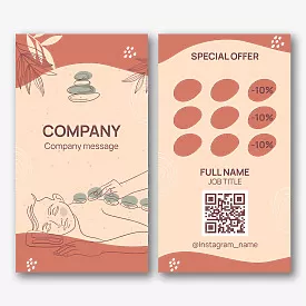 Massage therapist's business card template