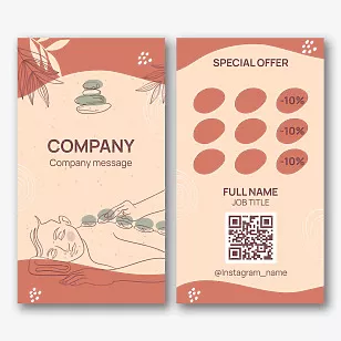 Massage therapist's business card template