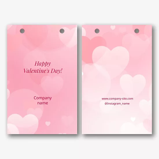 Paper bag template for Valentine's Day