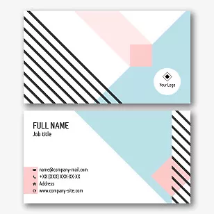 Template of a strict abstract business card