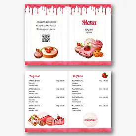 Szablon menu kawiarni-cukierni