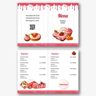 Szablon menu kawiarni-cukierni
