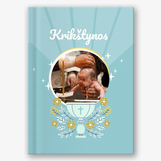 Vaikų krikšto nuotraukų knygos šablonas