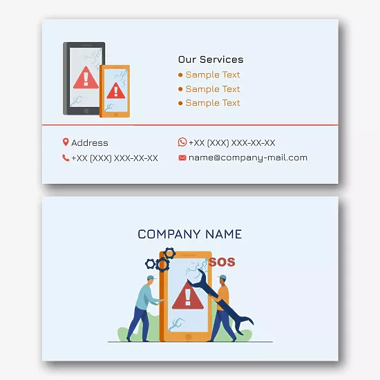 Service center business card template