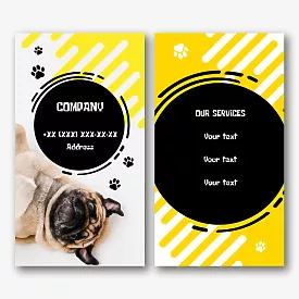 Business card template for a veterinary clinic, pet store