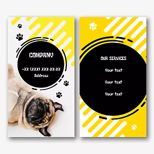 Business card template for a veterinary clinic, pet store