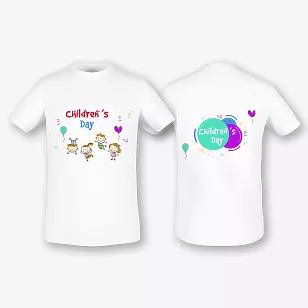 Vaikų marškinėlių šablonas su nuotrauka