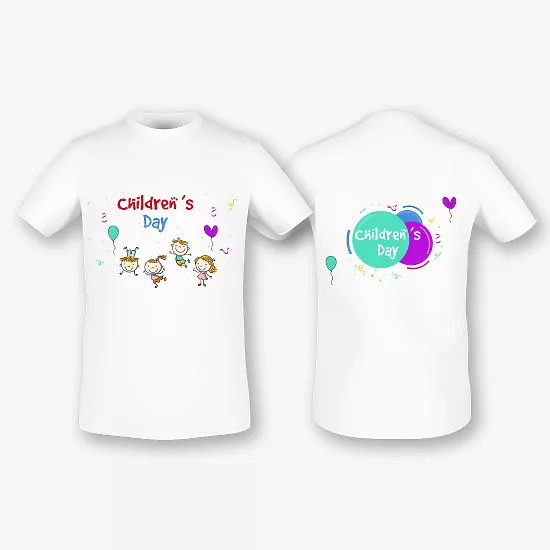 Vaikų marškinėlių šablonas su nuotrauka