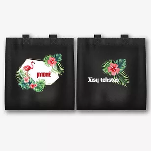 Tekstilės maišelio su flamingo modelis