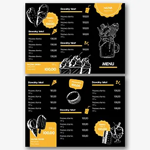 Szablon menu w lodziarni