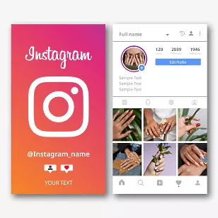 Vertical Instagram business card template