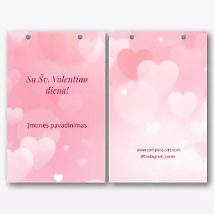 Popierinio maišelio šablonas Valentino dienai