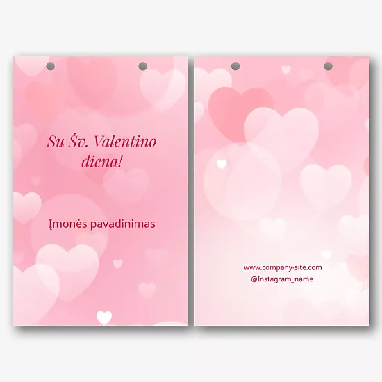 Popierinio maišelio šablonas Valentino dienai