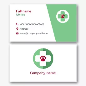 Veterinary clinic business card template