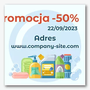 Szablon banera sklepu ze środkami czyszczącymi