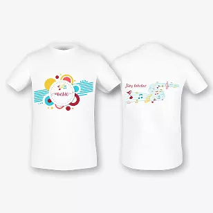 Vaikų marškinėlių šablonas muzikantui