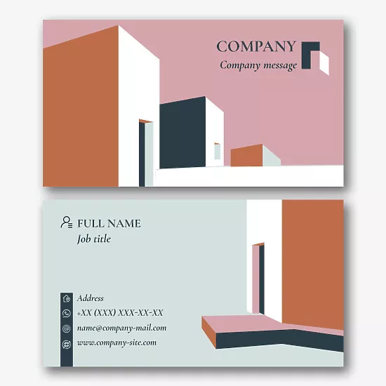 Construction company business card template