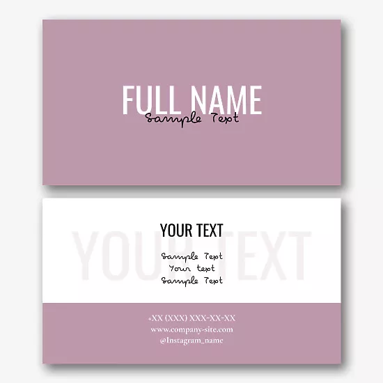 Template for a simple personal business card