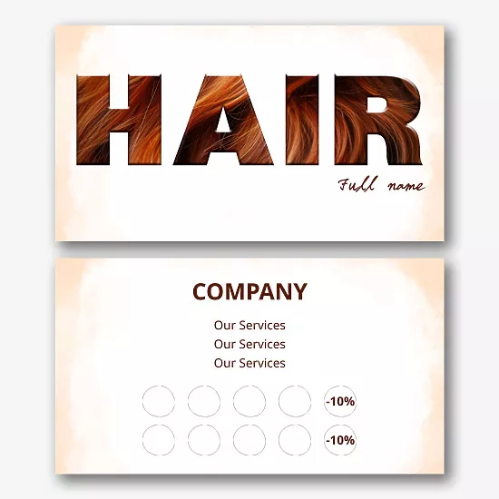 Hairdresser's business card template