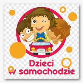 Wzór naklejki dzieci w samochodzie