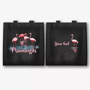 Fabric bag pattern with flamingo