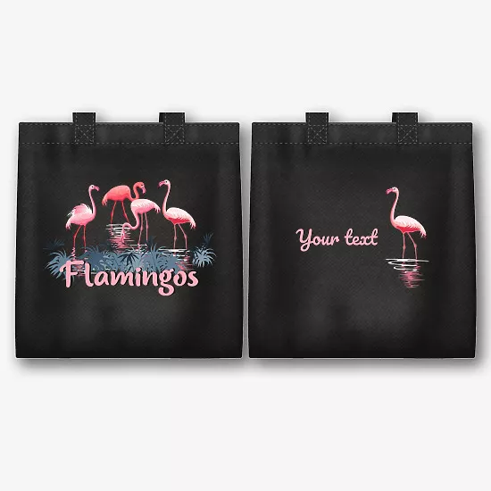 Fabric bag pattern with flamingo