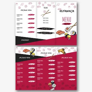 Szablon menu restauracji japońskiej