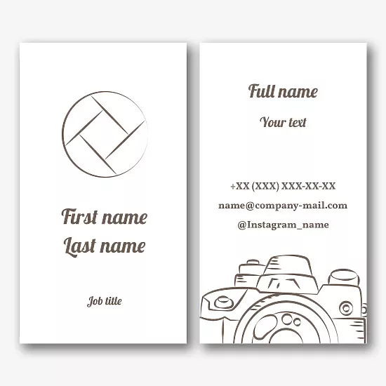 Retro photographer's business card template