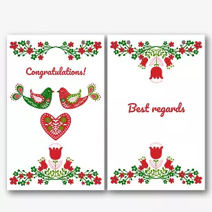 Paper bag template with folk pattern