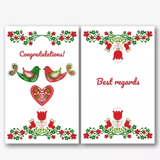 Paper bag template with folk pattern